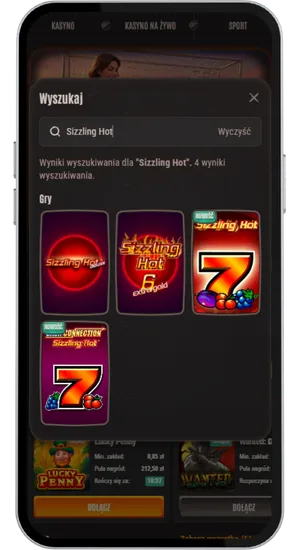 Wyszukiwanie automatu Sizzling Hot slot w bibliotece kasyna i uruchamianie oryginalnej wersji od Greentube