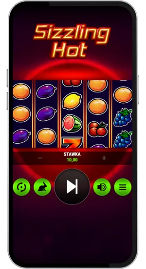 Sizzling Hot na prawdziwe pieniądze Kliknięcie przycisku spinu lub aktywacja autoplay ze scatterem w postaci gwiazdy wypłacającym do 50× stawki